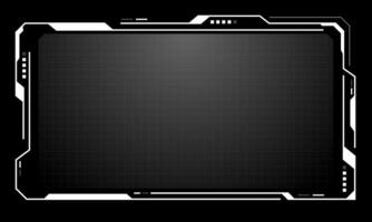 Hud frames white grey user interface elements design modern technology futuristic control panel screen digital hologram window gaming menu touching cyber monitor set on black background vector