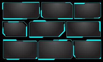 HUD blue frame display cyber technology futuristic set collection design ultramodern vector