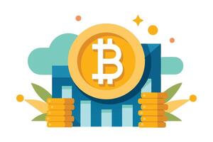 Art of Bitcoin on white background vector