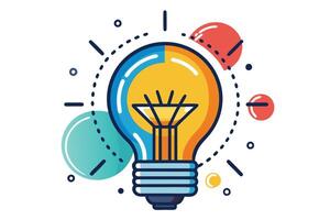 Art of Bulb idea on white background vector