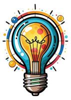 Art of Bulb idea on white background vector