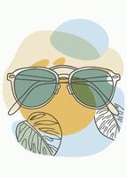 one line sunglass sketch drawing abstract minimal vector