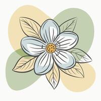 One line art of flower drawing Abstract minimal floral continuous line art vector