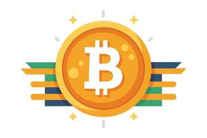 Art of Bitcoin on white background vector