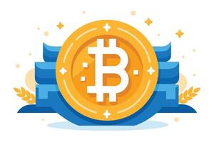 Art of Bitcoin on white background vector