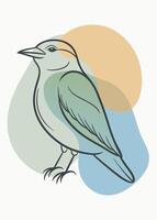 One line bird sketch drawing abstract minimal vector
