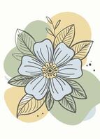 One line art of flower drawing Abstract minimal floral continuous line art vector