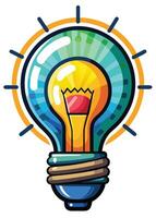 Art of Bulb idea on white background vector