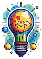 Art of Bulb idea on white background vector