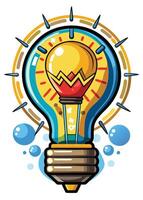 Art of Bulb idea on white background vector