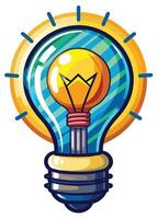 Art of Bulb idea on white background vector