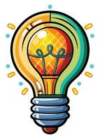 Art of Bulb idea on white background vector