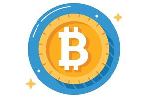 Bitcoin art on white background vector