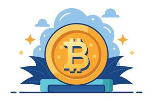 Bitcoin art on white background vector