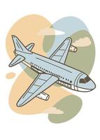 One line art of flying airplane drawing Abstract minimal continuous line wall decor vector