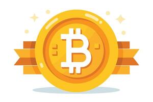 Bitcoin art on white background vector