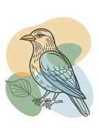 One line bird sketch drawing abstract minimal vector