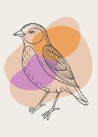 One line bird sketch drawing abstract minimal vector