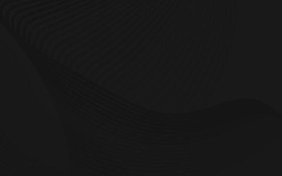 Minimalistic black abstract design with smooth waves and curved layers, perfect for elegant and modern digital backgrounds. vector