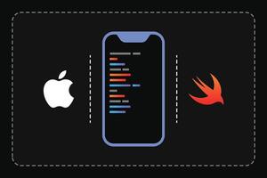 IOS apple app development Swift Programming Language concept Illustration Editorial template vector