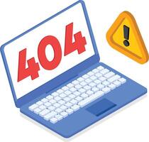 Error 404 Isometric Illustration vector