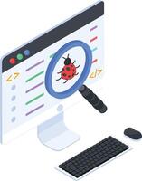 Process of Debugging Software vector