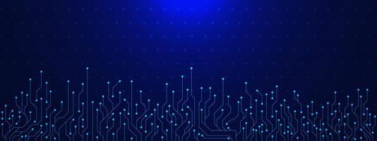 Abstract high technology circuit board texture. Electrical line, digital engineering, network connection and communication on dark blue vector