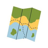 Paper map with route. Travel concept. Element for print, banner, card, brochure and logo. vector