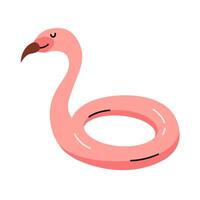 Inflatable swimming ring in the form of a Flamingo. Rubber ring. Summer beach vacation. Inflatable swimming pool toy. vector