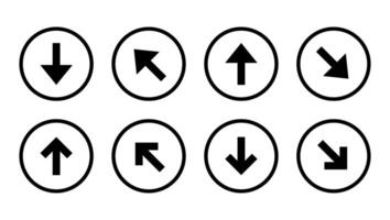 Up and down direction arrow icon set on circle line vector