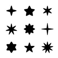 Star icon set collection in rounded edges. Stars sign symbol vector