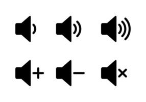 Speaker volume icon set collection. Sound level sign symbol vector