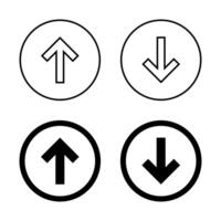 Up and down arrow icon set on circle line vector
