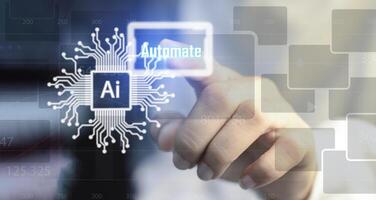 Concepts of using AI in daily life Processing with AI system, convenience photo