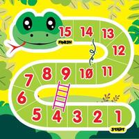 snakes and ladders board game with a jungle theme vector