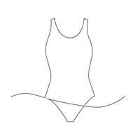 Swimsuit in one continuous line. One line drawing, minimalism. vector
