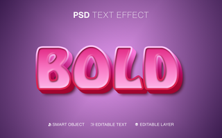 3D Bold Editable Text Effect Style psd