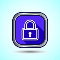 Lock Icon Button Design Illustration. Security Symbol vector