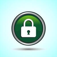 Lock Icon Button Design Illustration. Security Symbol vector