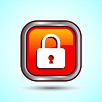 Lock Icon Button Design Illustration. Security Symbol vector
