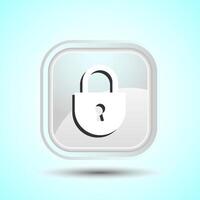 Lock Icon Button Design Illustration. Security Symbol vector