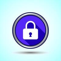 Lock Icon Button Design Illustration. Security Symbol vector