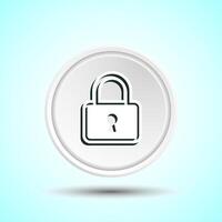 Lock Icon Button Design Illustration. Security Symbol vector