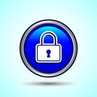 Lock Icon Button Design Illustration. Security Symbol vector
