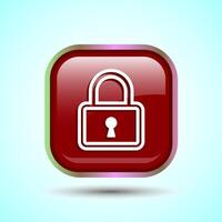 Lock Icon Button Design Illustration. Security Symbol vector