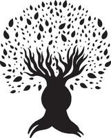 wave of the tree. silhouette of a tree. vector