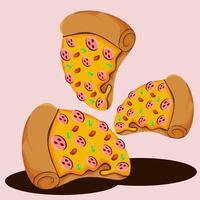 Three Pizza Slices vector