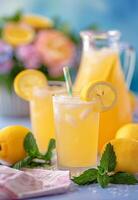 Lemonade With Mint and Lemons photo