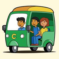 Auto cartoon type art illustration vector