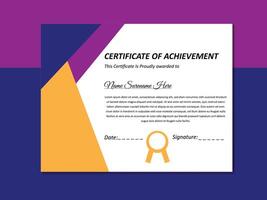 Simple Certificate Of Achievement Design vector